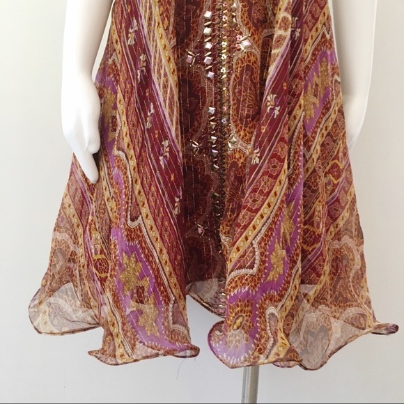 Victoria Royal Designed by Mary Bays Embellished Silk Dress Size 4 - Picture 4 of 16